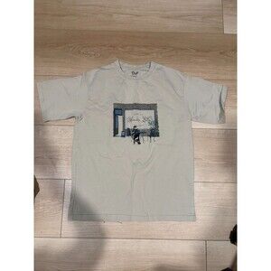 D&F Ricky Singh Lumière Latte Paris Cafe Graphic T-Shirt S Relaxed Fit Cotton